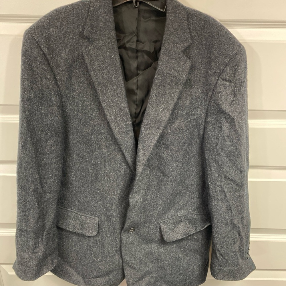 Jos A Bank Camel Hair Blazer Sport Coat Men Two Button Classic Dark Gray 40s